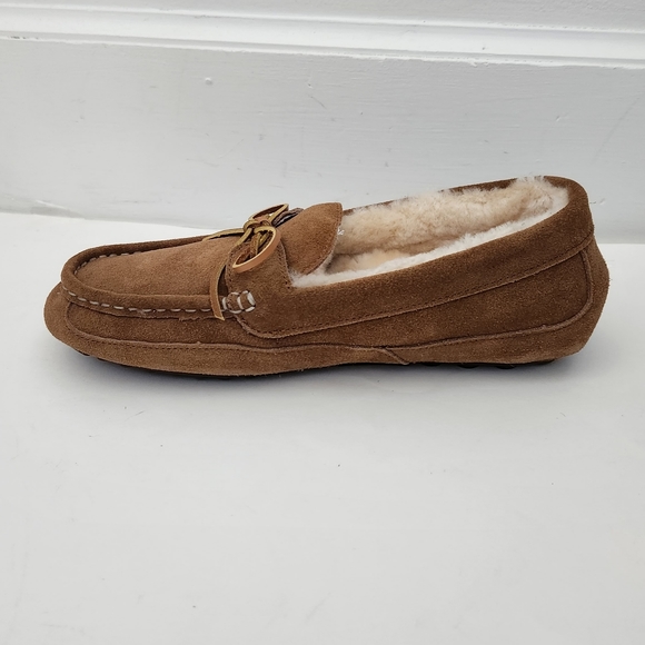 NEW Pajar tan suede leather shearling cabin slippers house shoe men size 42 - Picture 7 of 13